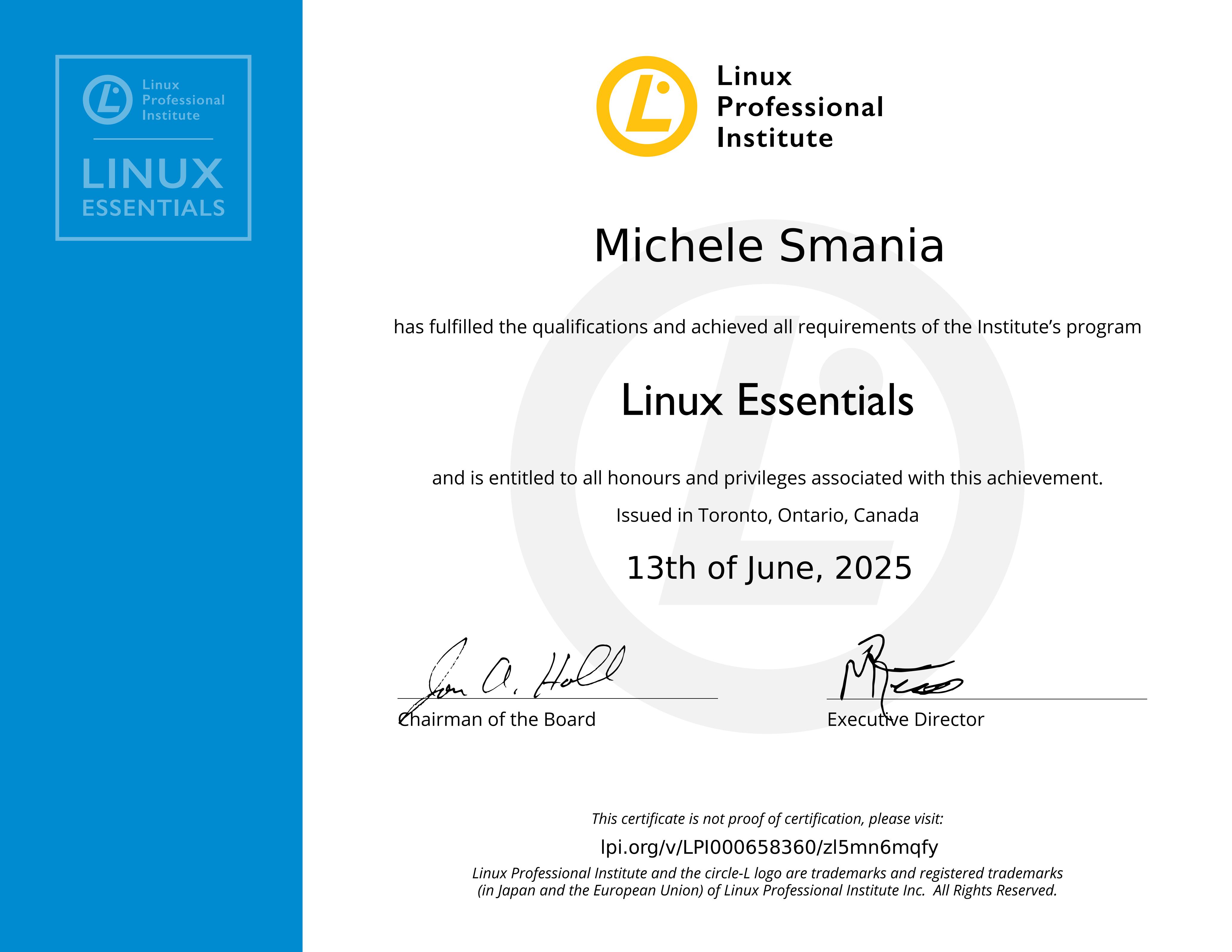 Linux Essentials Certificate